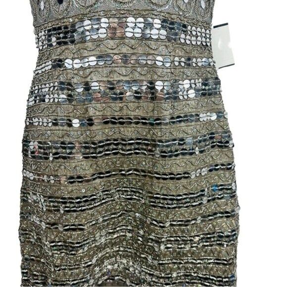 NWT Evening Scala Handmade Silk & Sequined Dress Sz 6 - Picture 9 of 14